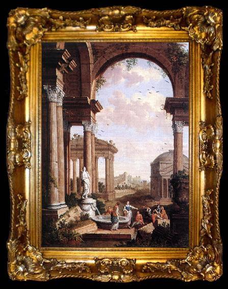 framed  COCK, Paul de Landscape with Roman Ruins, ta009-2